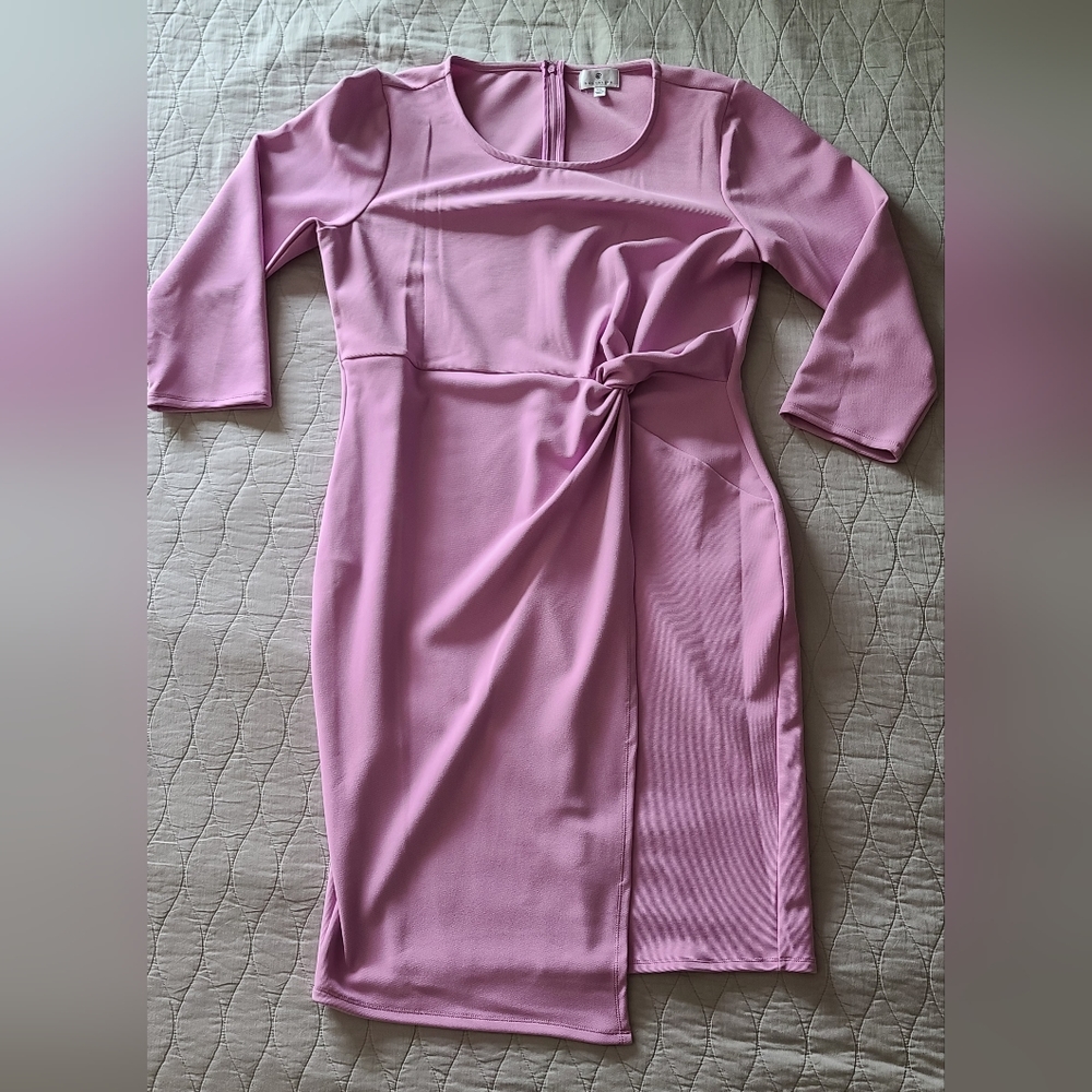 Socialite Mid-Length Twist Front Dress - Pink, Size XXL
